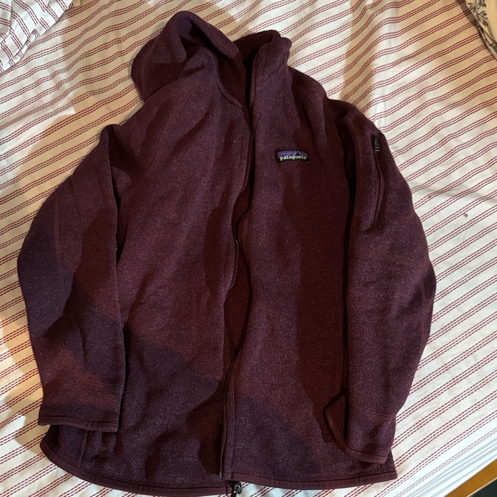 Patagonia Maroon Zip-Up Sweater